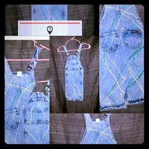 Vintage splatter painted overalls